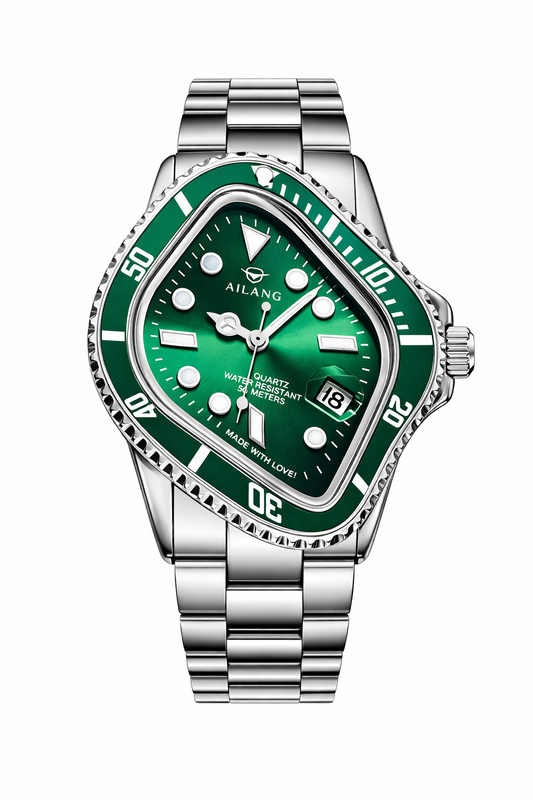 Montre de plongée AILANG 6009 style fondu (verte)