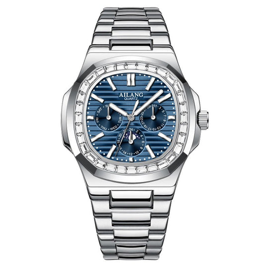 Montre à quartz AILANG 6001, cadran bleu